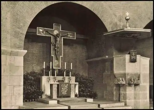 Ansichtskarte Bamberg Erlöserkirche, Innenansicht mit Altar 1960