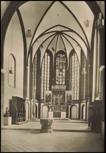 Brandenburg an der Havel Dom  Der gotische Chor mit Taufstein Hochaltar 1968