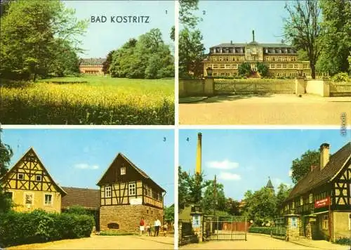 Bad Köstritz 1. Schloßpark, 2. Sanatorium, 3. HOG Frosch, 4. VEB SChwarzbier - Brauerei 1975/1974
