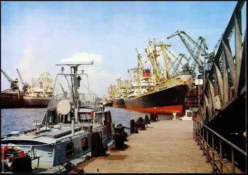 Ansichtskarte Bremen Überseehafen - Frachtschiffe 1982