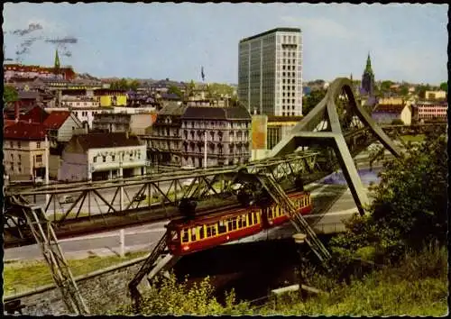 Ansichtskarte Wuppertal Stadtmitte - Schwebebahn 1965