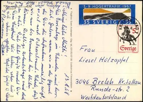 Postcard Karlshamn Luftbild Camping 1976