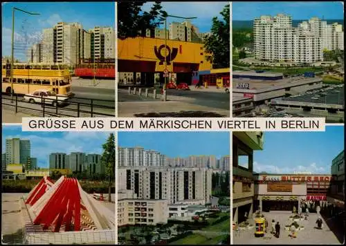 Ansichtskarte Reinickendorf-Berlin Märkisches Viertel Post Hochhäuser 1988