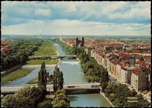 Ansichtskarte München Isarpartie - Fernblick 1962