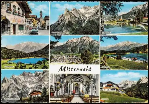 Ansichtskarte Mittenwald Stadtteilansichten 1967