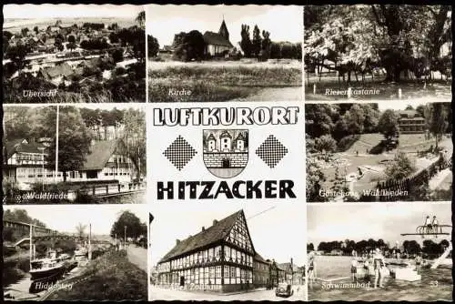 Hitzacker (Elbe) MB: Schwimmbad, Stadt, Waldfrieden, Zollhaus 1961