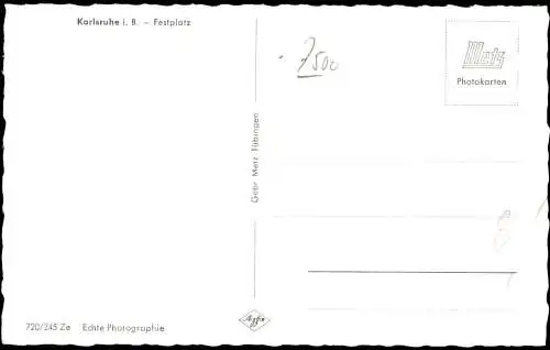Ansichtskarte Karlsruhe Festplatz 1962