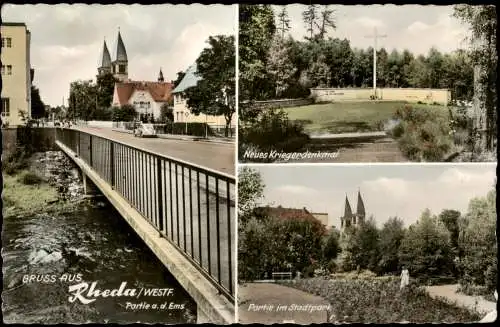 Rheda (Kr. Gütersloh) Neues Kriegerdenkmal Partie im Stadtpark 3 Bild 1961