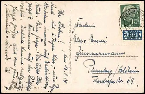 Ansichtskarte Eckernförde Möwenberge 1954