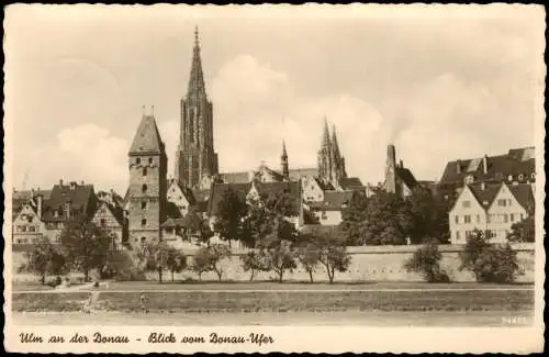 Ansichtskarte Ulm a. d. Donau Stadt  Blick vom Donau-Ufer 1941    Feldpost  WK2