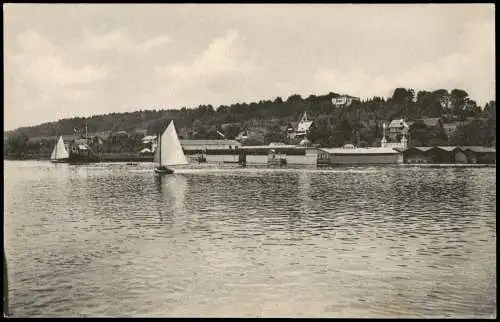 Starnberg Partie Starnbergersee Blick v. d. Starnberger-Landungsbrücke 1910