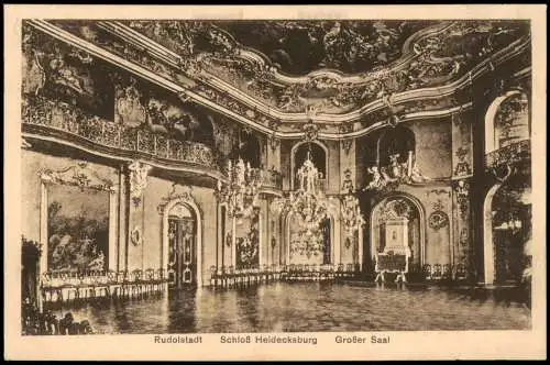 Ansichtskarte Rudolstadt Schloss Heidecksburg Großer Saal 1910