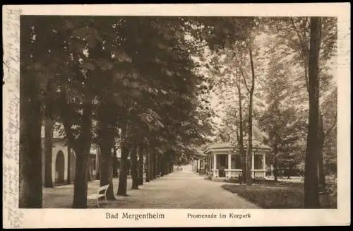 Ansichtskarte Bad Mergentheim Promenade im Kurpark 1929