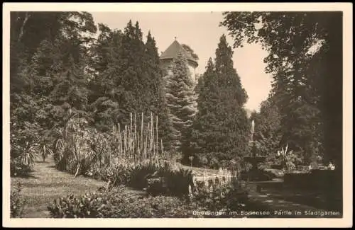 Ansichtskarte Überlingen Stadtgarten Partie 1940
