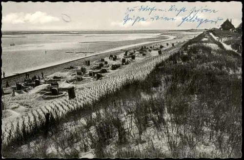 Ansichtskarte Wittdün (Amrum) Strandpartie, Strandkörbe 1960