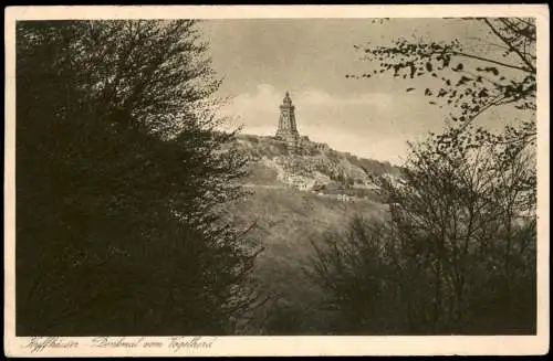Ansichtskarte Kelbra (Kyffhäuser) Kyffhäuser-Denkmal vom Vogelherd 1934