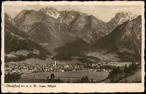 Ansichtskarte Oberstdorf (Allgäu) Panorama-Ansicht, Alpen Berge 1939
