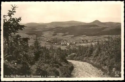 Ansichtskarte Oybin Blick vom Hochwald über Krombach n. d. Lausche 1941