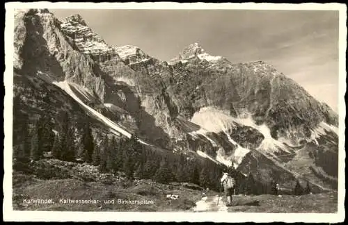 .Tirol Karwendel-Gebirge Blick  Kaltwasserkar- und Birkkarspitze (2756 m) 1940