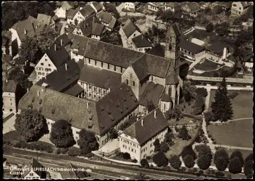 Alpirsbach Kloster Zentrum vom Flugzeug aus Luftbild Überflugkarte 1965