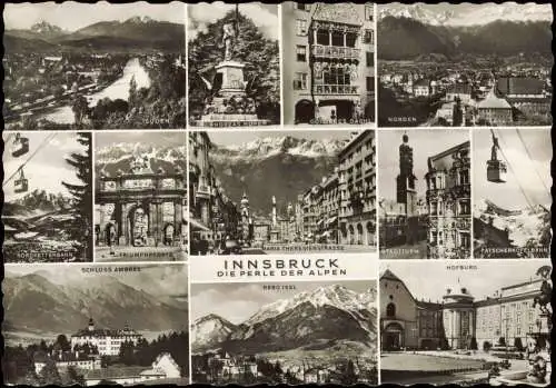 Ansichtskarte Innsbruck Mehrbildkarte mit Stadtteilansichten 1960