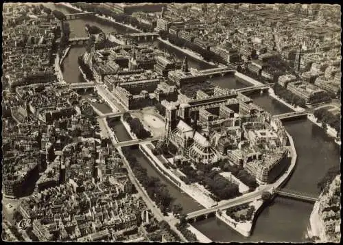 CPA Paris Luftbild, Vue aérienne de l'Ile de la Cité 1957