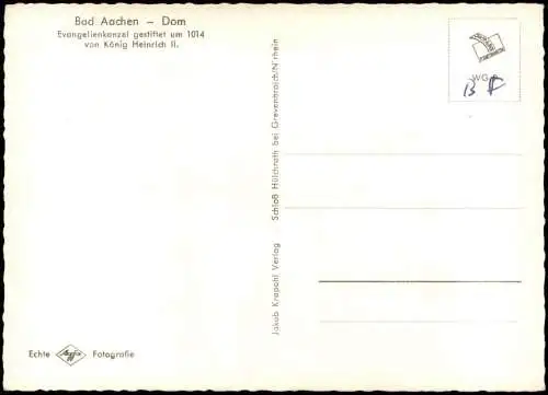 Aachen  Dom Evangelienkanzel gestiftet um 1014 von König Heinrich II. 1960