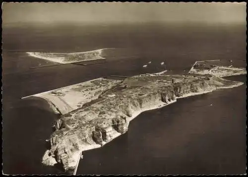 Helgoland (Insel) Luftbild Insel Gesamtansicht v. Flugzeug aus 1960