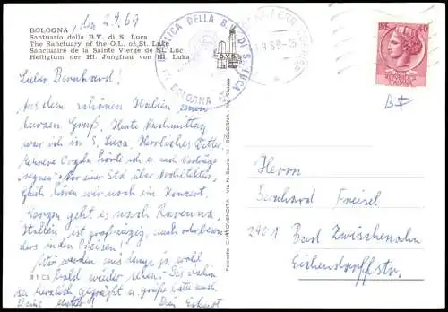 Cartoline Bologna Mehrbildkarte Santuario della B.V. di S. Luca 1969