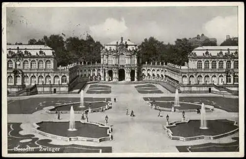 Ansichtskarte Innere Altstadt-Dresden Dresdner Zwinger 1939