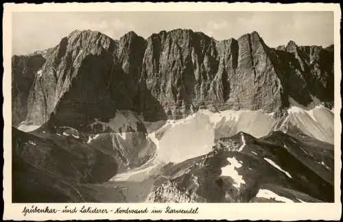 Ansichtskarte .Tirol Alpen Karwendelgebirge Nordwand im Karwendel 1940