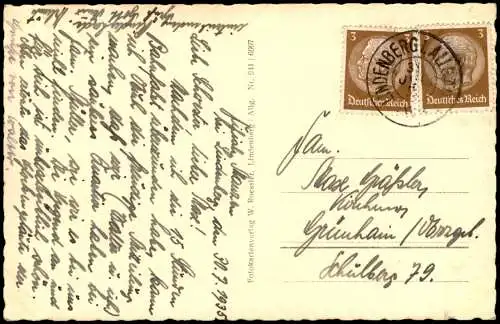 Ansichtskarte Lindenberg (Allgäu) Panorama-Ansicht 1935