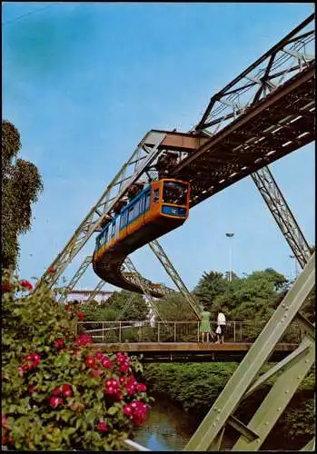 Ansichtskarte Wuppertal Schwebebahn, Fluss Wupper 1985