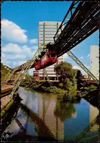 Ansichtskarte Wuppertal Schwebebahn an der Justizhochschule 1964