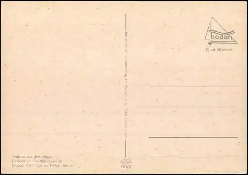 Ansichtskarte .Bayern Allgäu - Allgemein Trachten aus dem Allgäu 1970