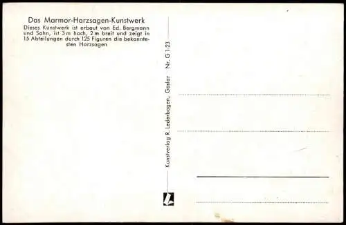 Ansichtskarte Goslar Das Marmor-Harzsagen-Kunstwerk 1960