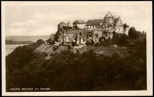 Ansichtskarte Bad Wildungen Schloß Waldeck (Fernansicht) 1930