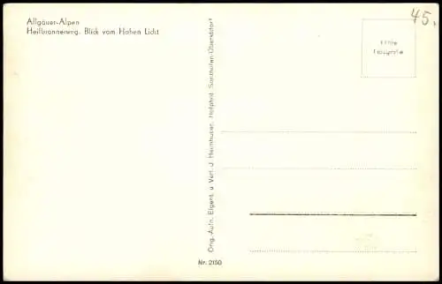 Ansichtskarte Oberstdorf (Allgäu) Heilbronnerweg, Blick vom Hohen Licht 1940