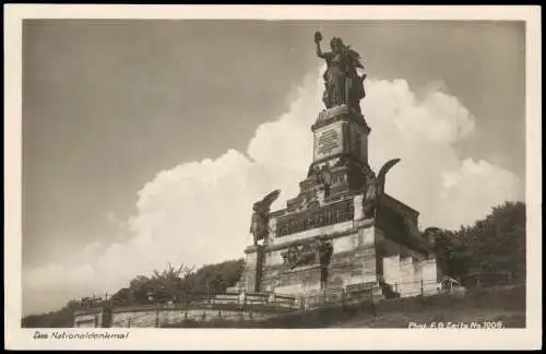 Ansichtskarte Rüdesheim (Rhein) National-Denkmal / Niederwalddenkmal 1955