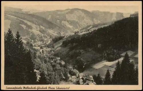 Mellenbach-Glasbach Panorama-Ansicht Sommerfrische Oberes Schwarzatal 1920