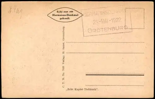 Ansichtskarte Hiddesen-Detmold Umland Blick zum Hermannsdenkmal 1920