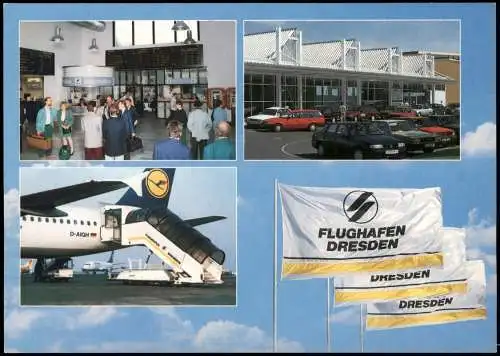 Klotzsche-Dresden Flughafen Mehrbild-AK Innen & Außen-Ansichten 2000