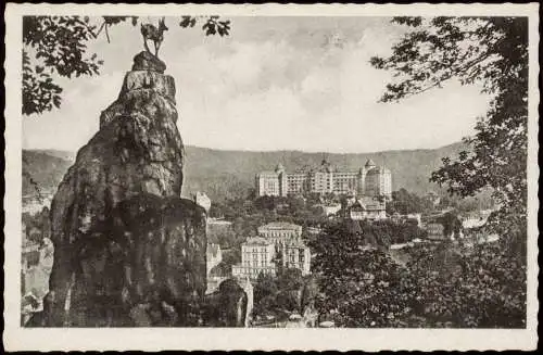 Postcard Karlsbad Karlovy Vary Hirschsprung mit Hotel Imperial 1942