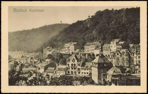Postcard Karlsbad Karlovy Vary Panorama-Ansicht 1920