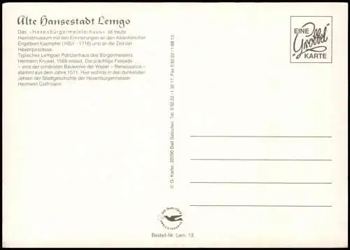 Ansichtskarte Lemgo Hexenbürgermeisterhaus 1985