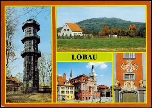 Löbau Aussichtsturm auf Löbauer Berg, Rathaus, Portal am Rathaus 1983