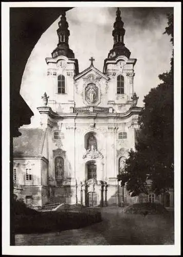 Raigern Rajhrad Ortsansicht, Kirche Benediktinerstiftskirche 1960