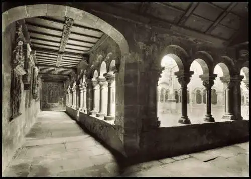 Ansichtskarte Aschaffenburg Stiftskirche (Basilika) Kreuzgang 1960