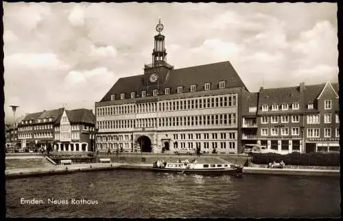 Ansichtskarte Emden Partie am Neuen Rathaus 1965