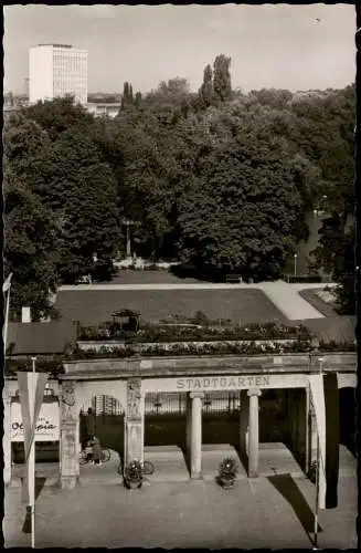 Ansichtskarte Karlsruhe Eingang zum Stadtgarten - Hochhaus 1978